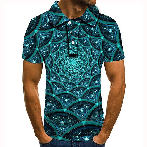 

Men's Graphic 3D Print Print Polo Daily Green