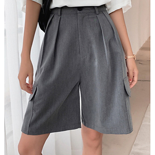 

Women's Basic Shorts Pants - Solid Colored Black Gray S M L