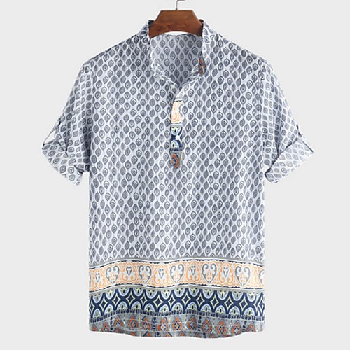 

Men's Holiday Beach Tropical / Hawaiian Shirt - Geometric Red