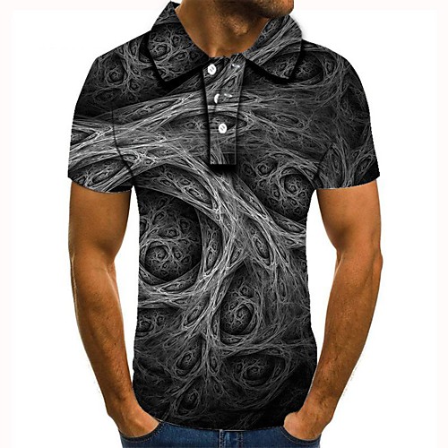 

Men's Graphic 3D Print Print Polo Daily Gray