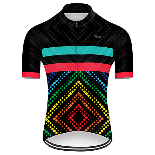 

21Grams Men's Short Sleeve Cycling Jersey Black / Red Rainbow Bike Top Mountain Bike MTB Road Bike Cycling Breathable Sports Clothing Apparel / Micro-elastic