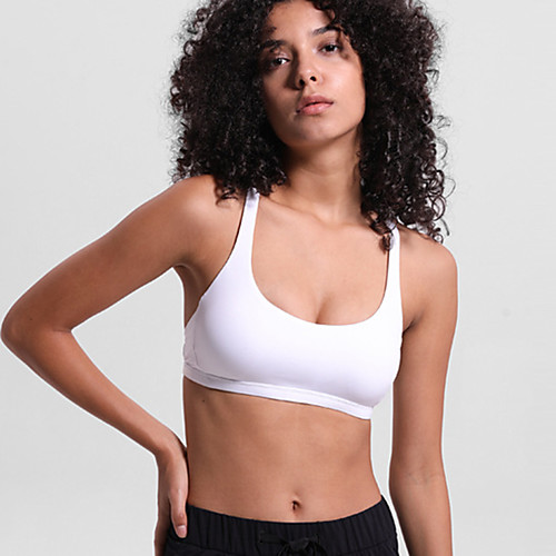 

Women's Bra Top Cross Back Removable Pad Fashion White Black Yoga Running Fitness Bra Top Top Sport Activewear Breathable Quick Dry Comfortable Stretchy