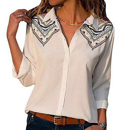 

Women's Cartoon Shirt Daily Weekend White / Blue / Light Green / Gray