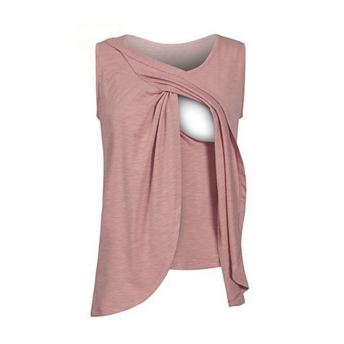 

Women's Solid Colored T-shirt Daily Black / Blue / Red / Blushing Pink