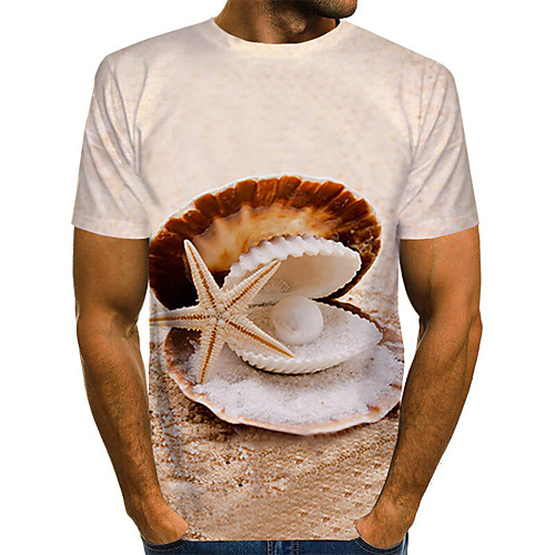 

Men's Daily Basic T-shirt - 3D Print Khaki