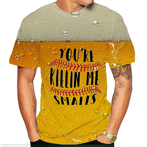

Men's Graphic 3D Print Print T-shirt Basic Daily Orange