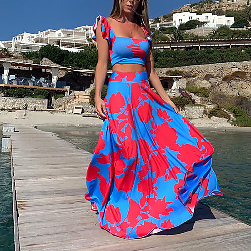 

Women's 2020 Blushing Pink Summer Dress Street chic Daily Sheath Floral S M