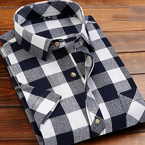 

Men's Houndstooth Print Shirt Daily Black