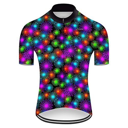 

21Grams Men's Short Sleeve Cycling Jersey RedBlue Rainbow Bike Top Mountain Bike MTB Road Bike Cycling Breathable Sports Clothing Apparel / Micro-elastic