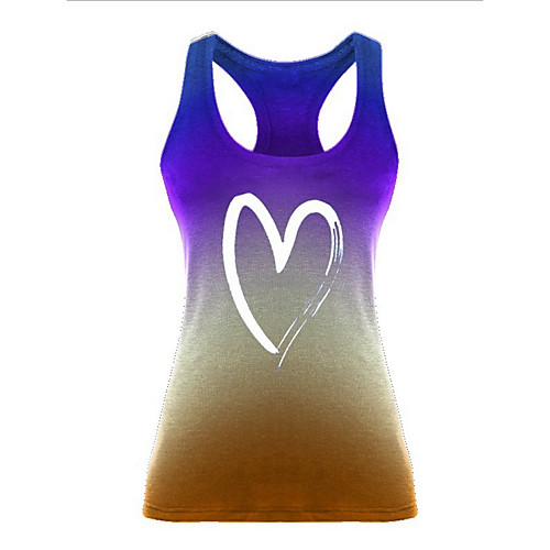 

Women's Geometric Tank Top Round Neck Daily Summer Blue Purple Yellow Fuchsia Royal Blue S M L XL 2XL 3XL 4XL 5XL