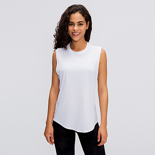 

Women's Tank Top Solid Color White Black Pink Blue Gray Elastane Yoga Running Fitness Vest / Gilet Sleeveless Sport Activewear Breathable Quick Dry Comfortable Stretchy