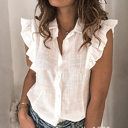 

Women's Solid Colored Shirt Daily White / Blushing Pink / Light Blue