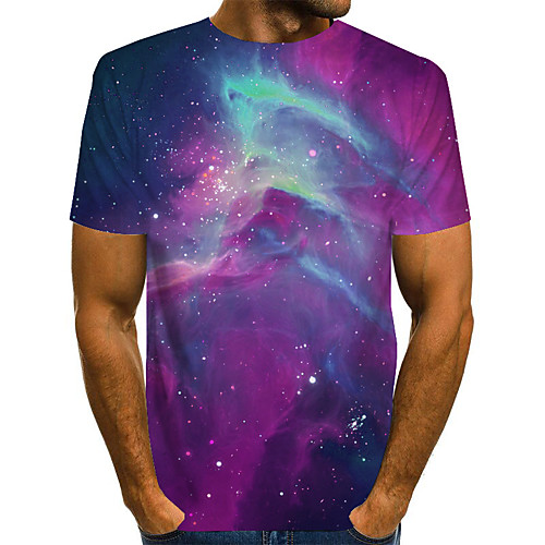 

Men's Daily Basic / Exaggerated T-shirt - 3D Purple