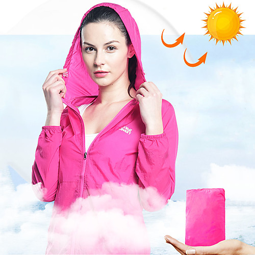 

Wolfcavalry Women's Hiking Skin Jacket Hiking Jacket Hiking Windbreaker Outdoor Waterproof Windproof Sunscreen Breathable Jacket Hoodie Top Single Slider Running Camping / Hiking Hunting Purple
