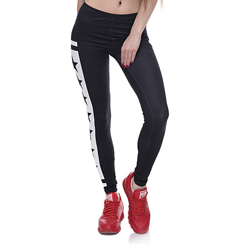 

Women's Sports / Yoga Sporty / Basic Legging - Print, Print Mid Waist Black One-Size