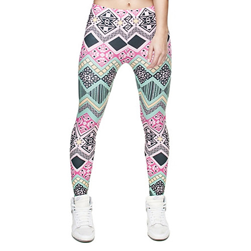 

Women's Sports / Yoga Sporty / Basic Legging - Print, Print Mid Waist Blushing Pink One-Size