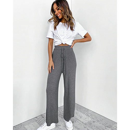 

Women's Basic Daily Chinos Pants - Solid Colored Outdoor Gray S M L