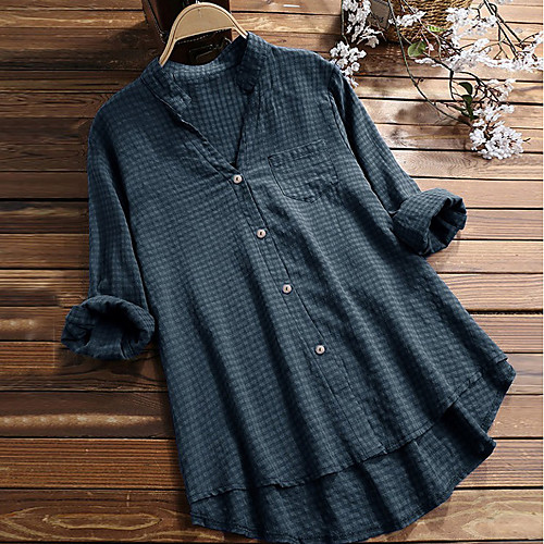 

Women's Plaid Shirt Daily Yellow / Green / Brown / Navy Blue
