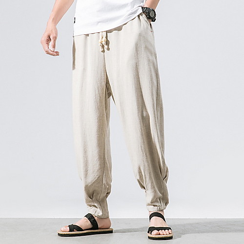 

Men's Basic Chinos Pants - Solid Colored Drawstring Wine Black Navy Blue US32 / UK32 / EU40 US34 / UK34 / EU42