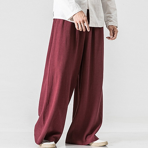 

Men's Basic Bootcut Pants - Solid Colored Drawstring Wine Black Navy Blue US32 / UK32 / EU40 US34 / UK34 / EU42