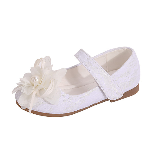

Girls' Comfort / Flower Girl Shoes Lace Flats Toddler(9m-4ys) / Little Kids(4-7ys) Pearl / Flower White / Pink Spring / Fall / Party & Evening