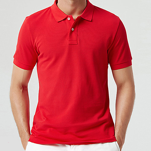 

Men's Solid Colored Polo Business Basic Daily Work Wine / White / Black / Blue / Yellow / Fuchsia / Orange / Light gray