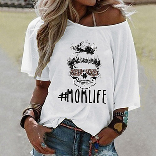 

Women's Geometric Print T-shirt Daily White / Yellow / Blushing Pink / Fuchsia / Light Blue