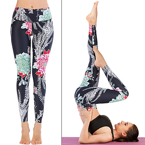 

Women's Yoga Pants Winter 3D Print Black Running Fitness Gym Workout Tights Leggings Sport Activewear Moisture Wicking Soft Butt Lift Tummy Control Stretchy Skinny