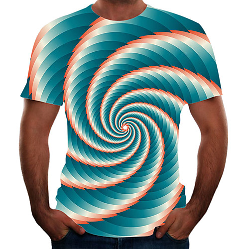 

Men's Going out Weekend Basic T-shirt - Color Block / 3D / Animal Rainbow