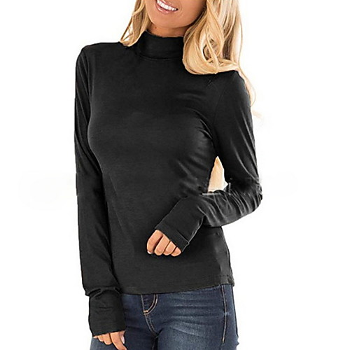

Women's Solid Colored T-shirt Daily Weekend Black / Blue / Purple / Red / Brown