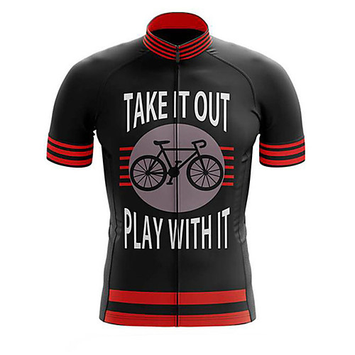 

21Grams Men's Short Sleeve Cycling Jersey Black / Red Bike Jersey Top Mountain Bike MTB Road Bike Cycling UV Resistant Breathable Quick Dry Sports Clothing Apparel / Stretchy