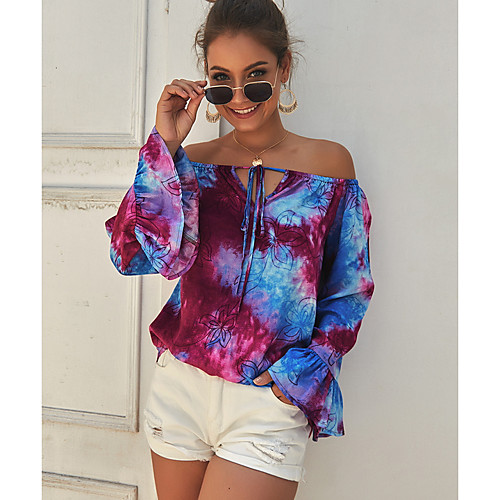 

Summer Tie Dye Rainbow Off Shoulder Top
