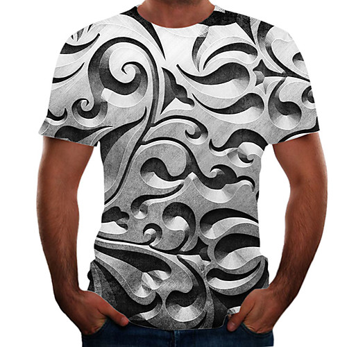 

Men's Going out Weekend Basic T-shirt - Color Block / 3D / Animal Rainbow