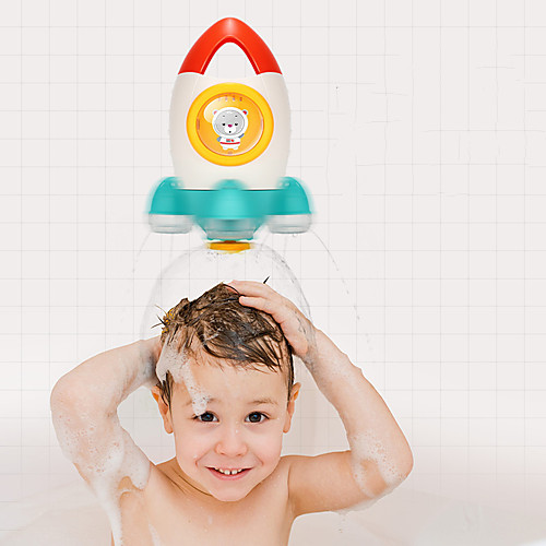 

Bath Toy Water Pool Bathtub Toy Kids Cartoon Space Rocket Molded ABS Spray Water Boys and Girls