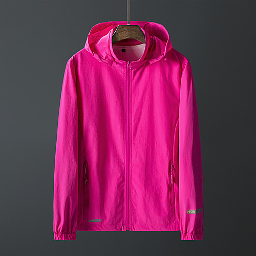 

Women's Hiking Jacket Hiking Windbreaker Outdoor Windproof Breathable Quick Dry Ultraviolet Resistant Top Elastane Single Slider Fishing Climbing Beach Purple / Fuchsia / Pink / Rose Red