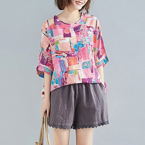 

Women's Geometric T-shirt Daily Red