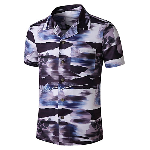 

Men's Graphic Print Shirt Tropical Daily Purple