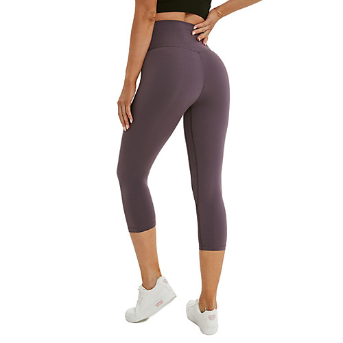 

Women's High Waist Yoga Pants Winter Fashion Dark Pink Purple Dark Purple Pink Dark Green Elastane Running Fitness Gym Workout 3/4 Tights Sport Activewear Breathable Moisture Wicking Butt Lift Tummy