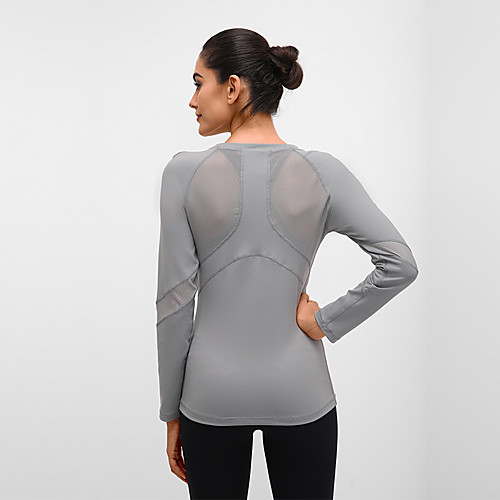 

Women's Yoga Top Patchwork Fashion Black Purple Green Blue Mesh Elastane Yoga Running Fitness Tee / T-shirt Top Short Sleeve Sport Activewear Breathable Quick Dry Comfortable Stretchy