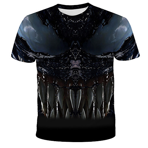 

Men's 3D Tie Dye Wolf Print T-shirt Street chic Exaggerated Daily Holiday Round Neck Black / Short Sleeve / Animal