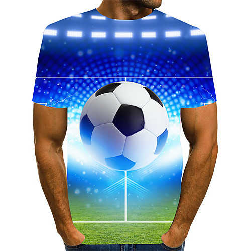 

Men's Daily Weekend Basic / Exaggerated T-shirt - Color Block / 3D Print Rainbow