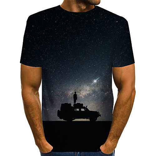 

Men's Daily Basic / Exaggerated T-shirt - 3D Purple