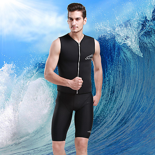 

SBART Men's Wetsuit Top 2mm SCR Neoprene Top Thermal / Warm Sleeveless Front Zip - Diving Surfing Snorkeling Autumn / Fall Spring Summer / Winter / Micro-elastic