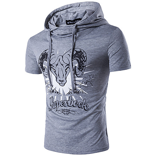 

Men's Daily Weekend Basic / Street chic T-shirt - Animal Print Blue