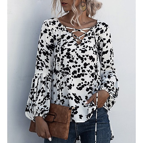 

Women's Geometric Blouse Daily Going out White