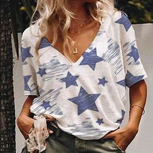 

Women's Geometric T-shirt Daily White