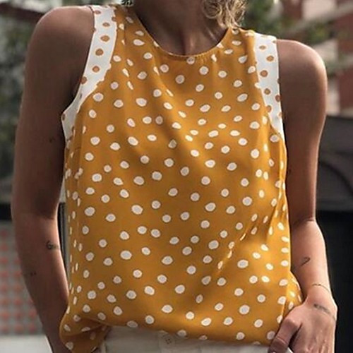 

Women's Daily Tank Top - Polka Dot Yellow