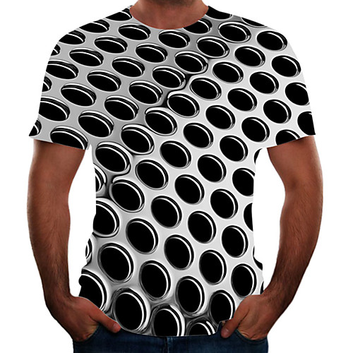 

Men's Going out Weekend Basic T-shirt - Color Block / 3D / Animal Rainbow