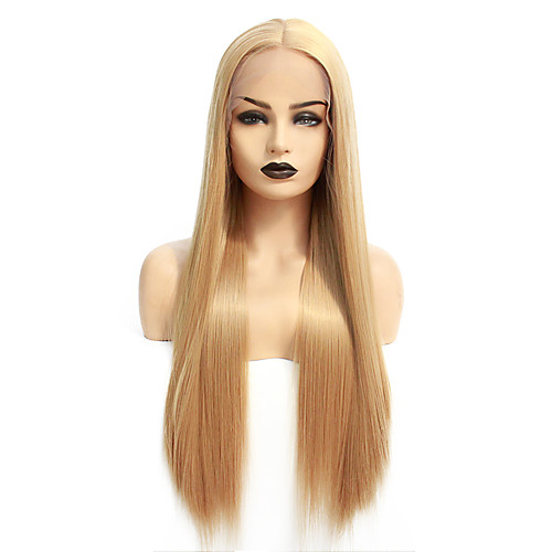 

Synthetic Lace Front Wig Straight Gaga Middle Part Lace Front Wig Long Blonde Synthetic Hair 22-26 inch Women's Heat Resistant Women Hot Sale Blonde / Glueless