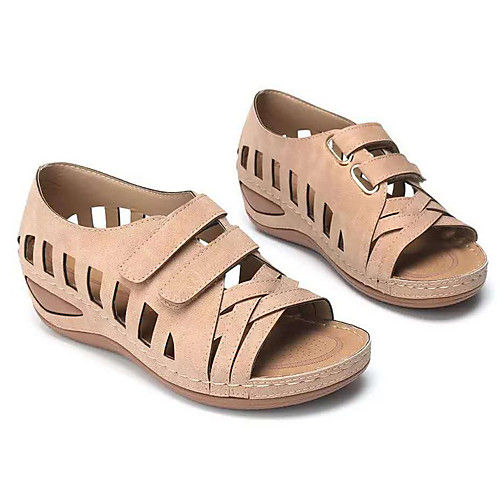 

Women's Sandals Summer Wedge Heel Open Toe Daily PU Almond / Green / White